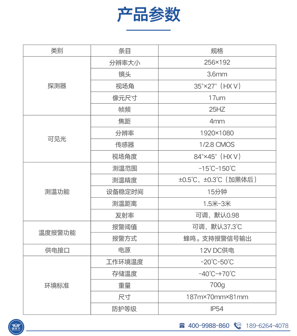 紅外熱成像測溫攝像頭